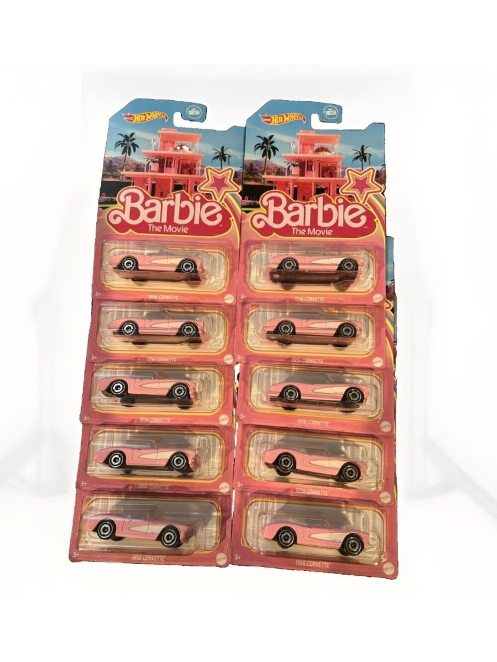 2023 Hot Wheels Barbie The Movie 1956 Corvette Pink Body Lot of 10